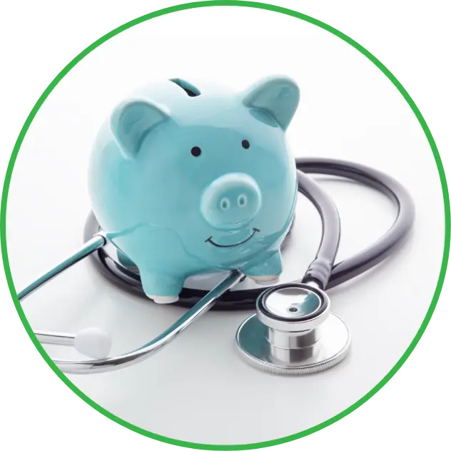 piggybank-stethoscope piggy bank with stethoscope around