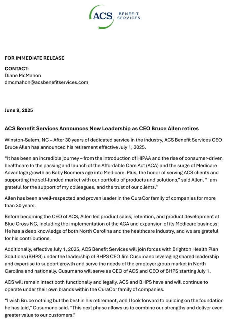 Example of content within the press release
